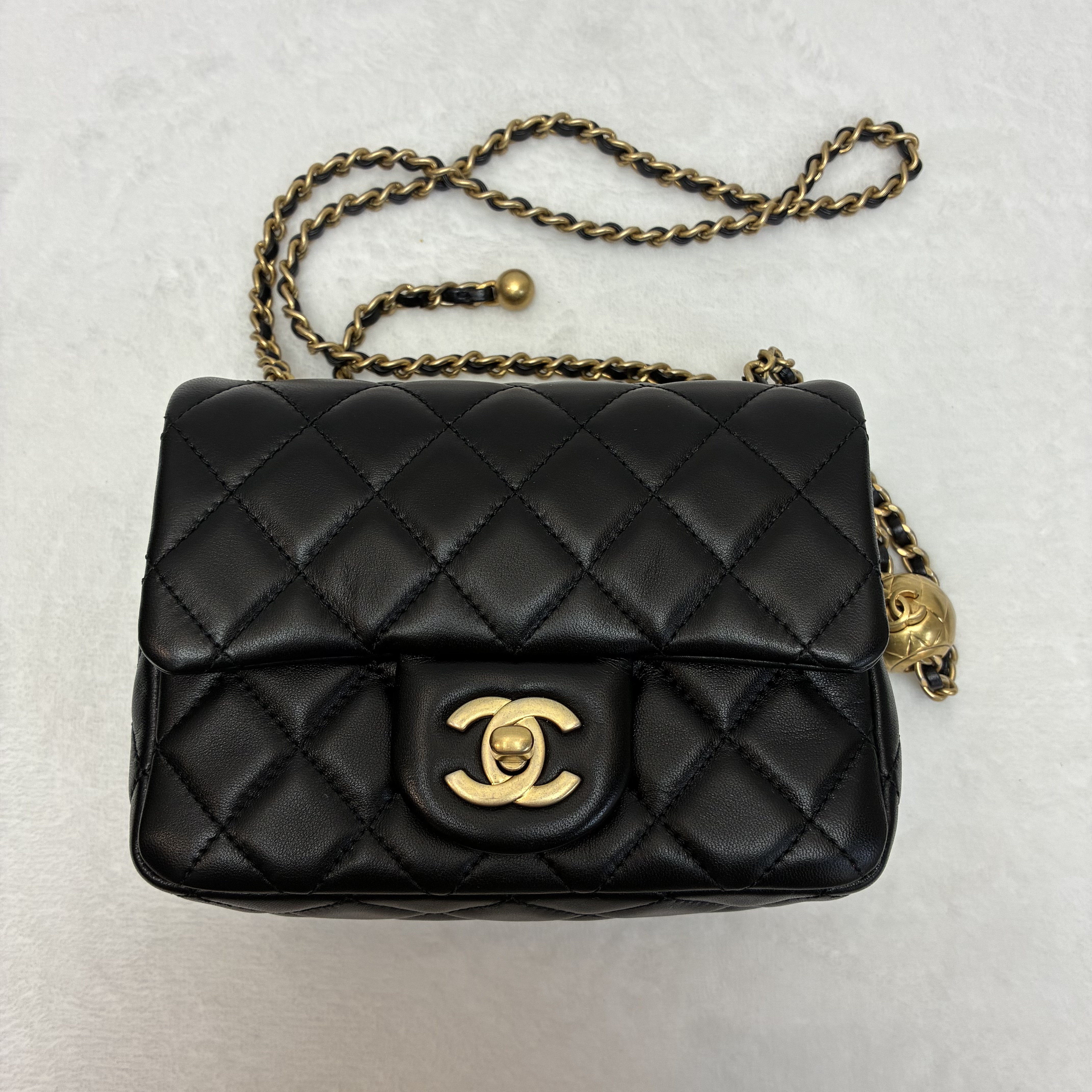 Full set Chanel淡金扣金球Mini