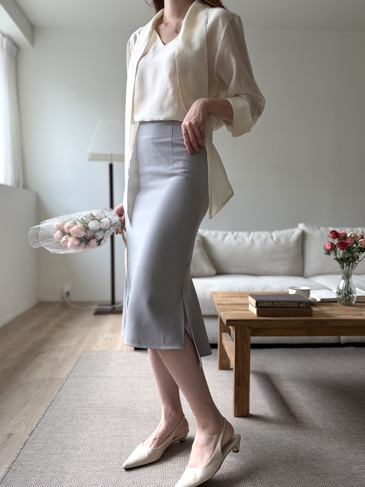 Aurelie Scarf-Tie Blouse (Cream)