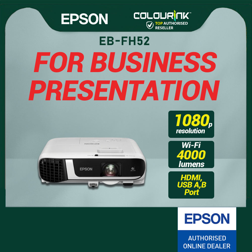 Epson EB-FH52 Full HD 3LCD WUXGA FHD 4000 Lumens Business Data HDMI Projector