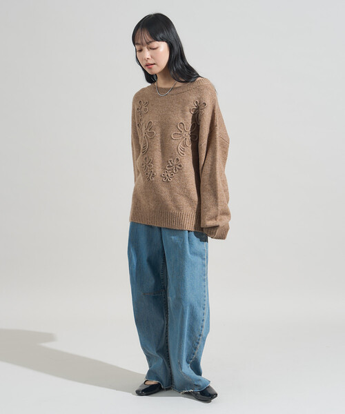 花花刺繡針織衫