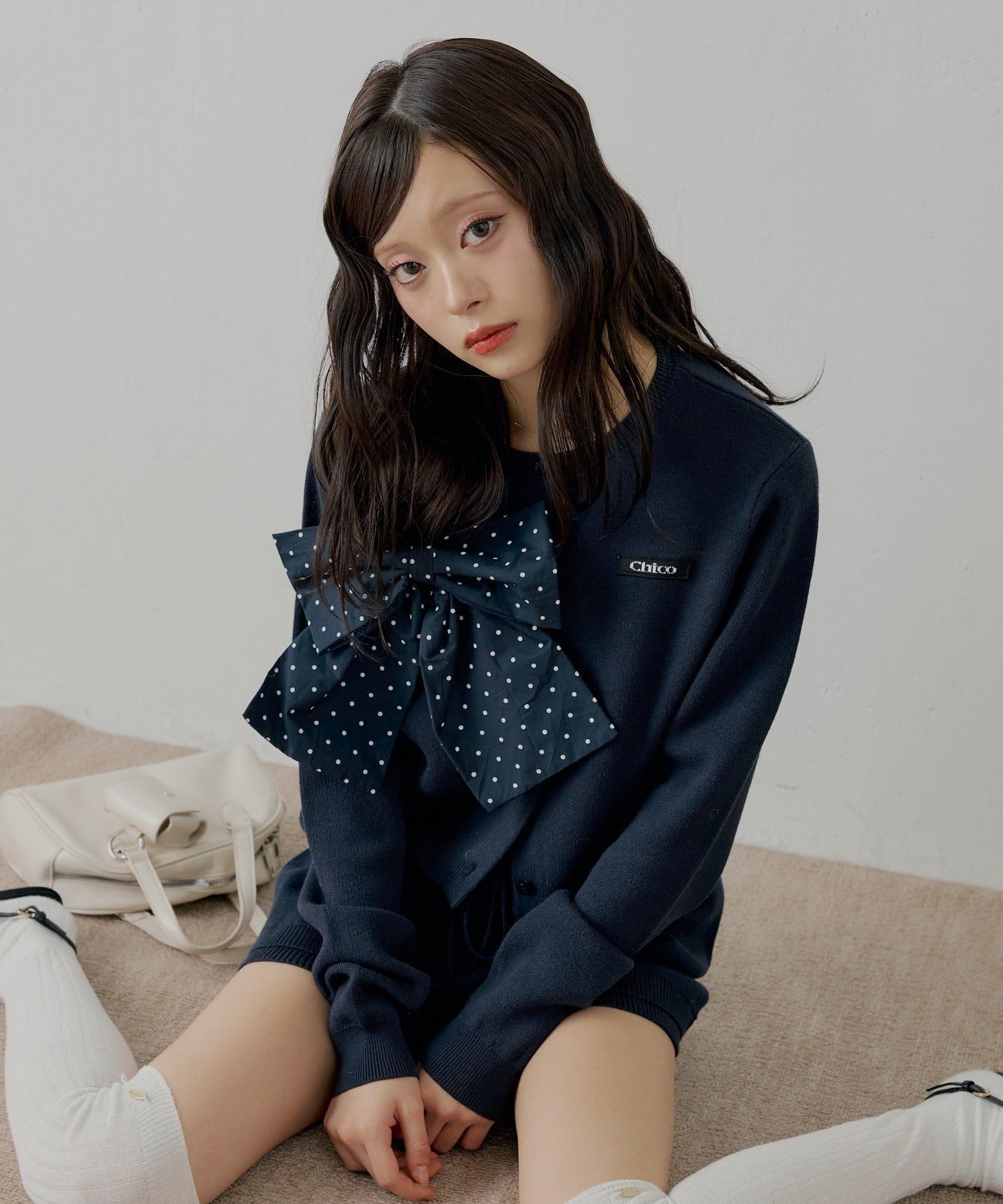 4月連線貨品 - 日本女裝緞帶針織開襟衫