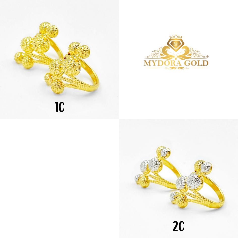 MYDORA Cincin Exclusive Boba Anggur Pahat 6 (5G) l EMAS 916/22K