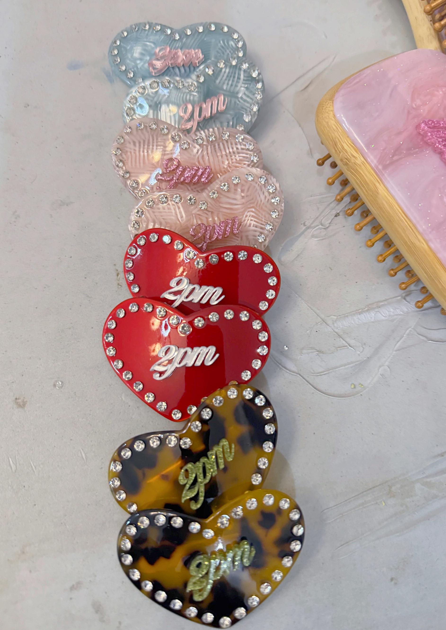 2PM🐚貝殼珠光Heart-shaped hair clip 💖