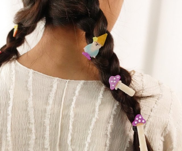 紫色蘑菇 髮夾Set 鴨嘴夾