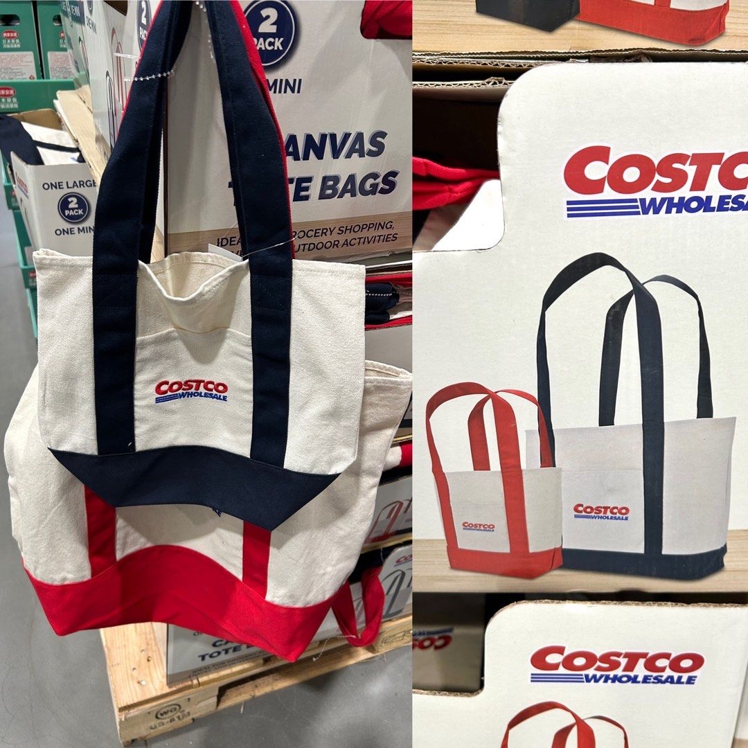 日本Costco直送  Costco 棉質購物袋 大袋+小袋/組 keepcool logo canvas tote bag