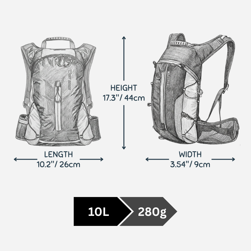 10 / 16 L West Biking Retractable Hiking Backpack / Cycling Backpack