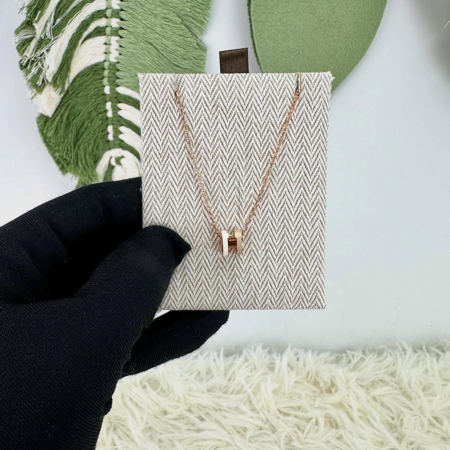 HERMES🤍PRE OWNED MINI POP H ROCABAR 白拼奶茶灰玫瑰金頸鏈 全套有盒🩶