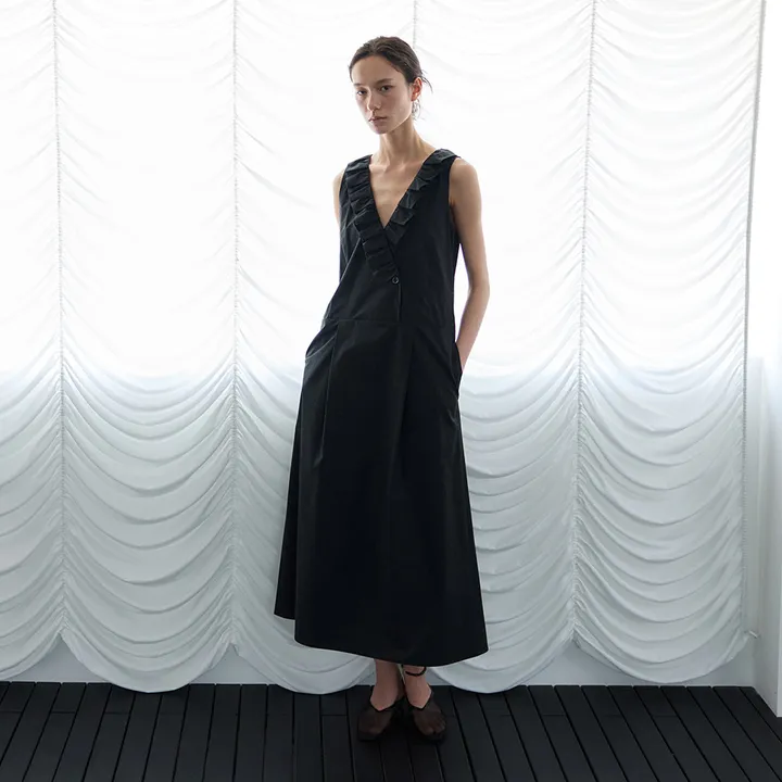 [portofcall] Pavane Pleats Collar Dress (2色)