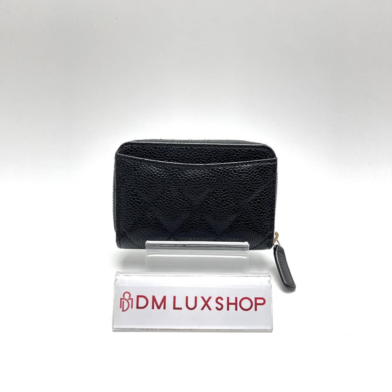 Chanel Black Caviar Classic Zipped Coin Purse SHW (Microchip)