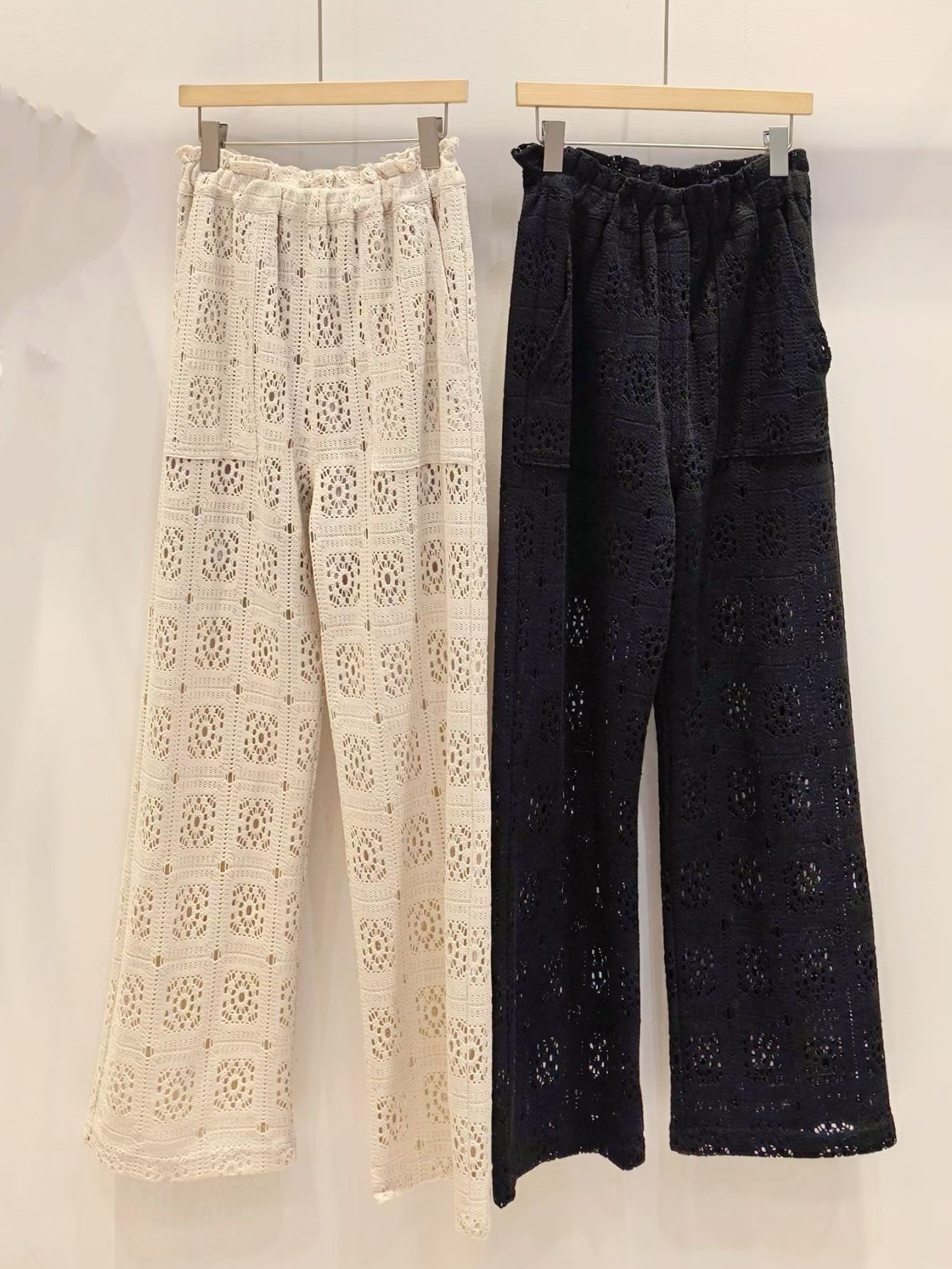 Crochet straight leisure pants 