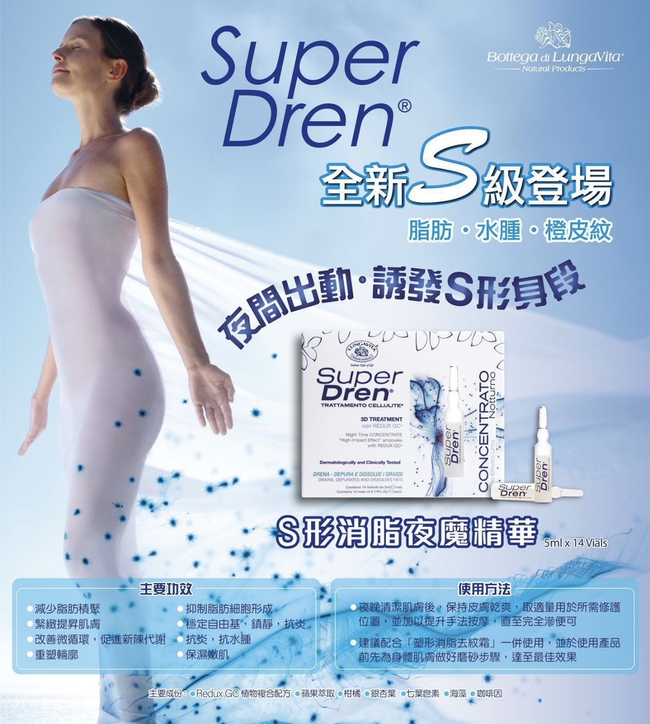 Super Dren S 形消脂夜魔精華 5mlx14枝