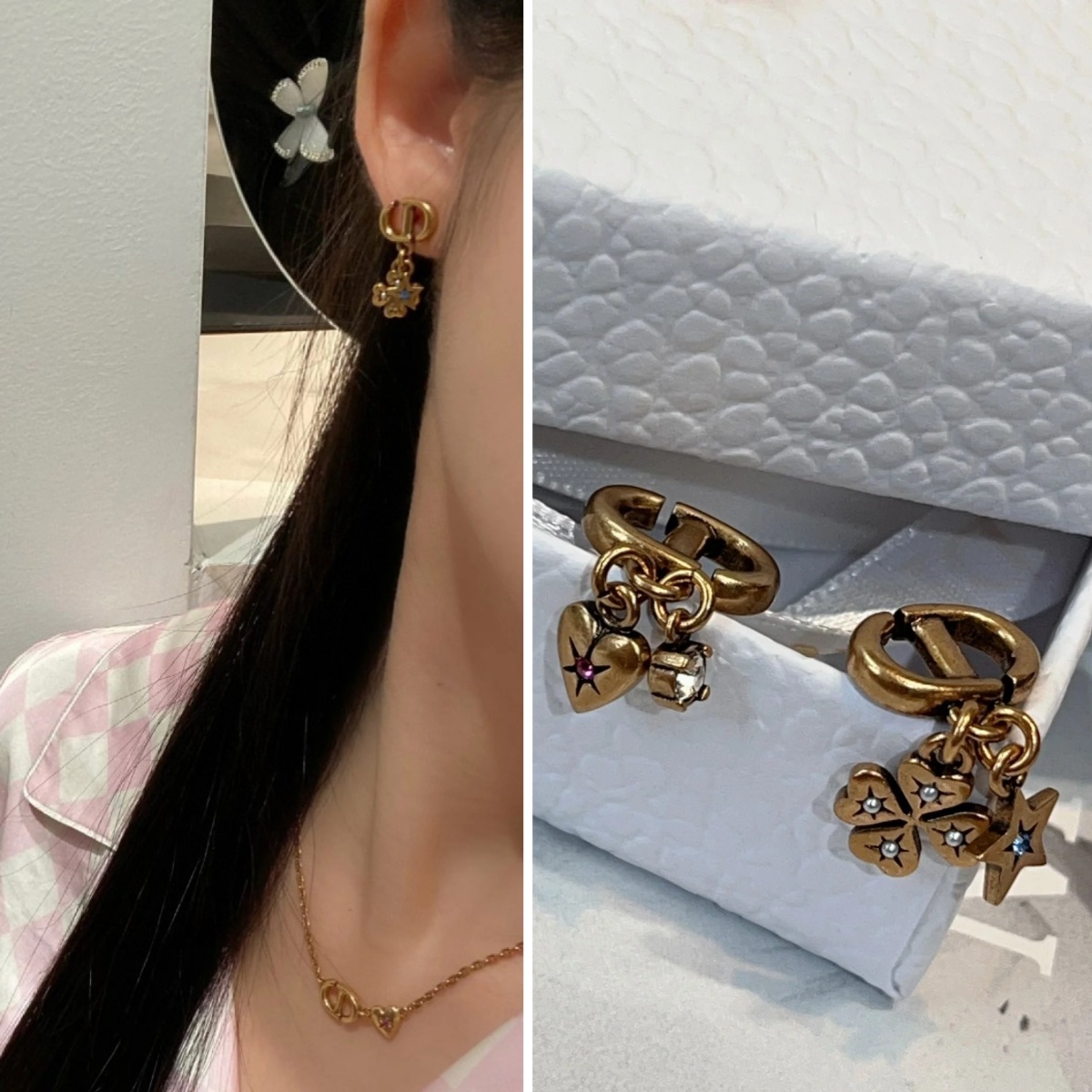 DIOR CD多元素不對稱耳環❤️❤️