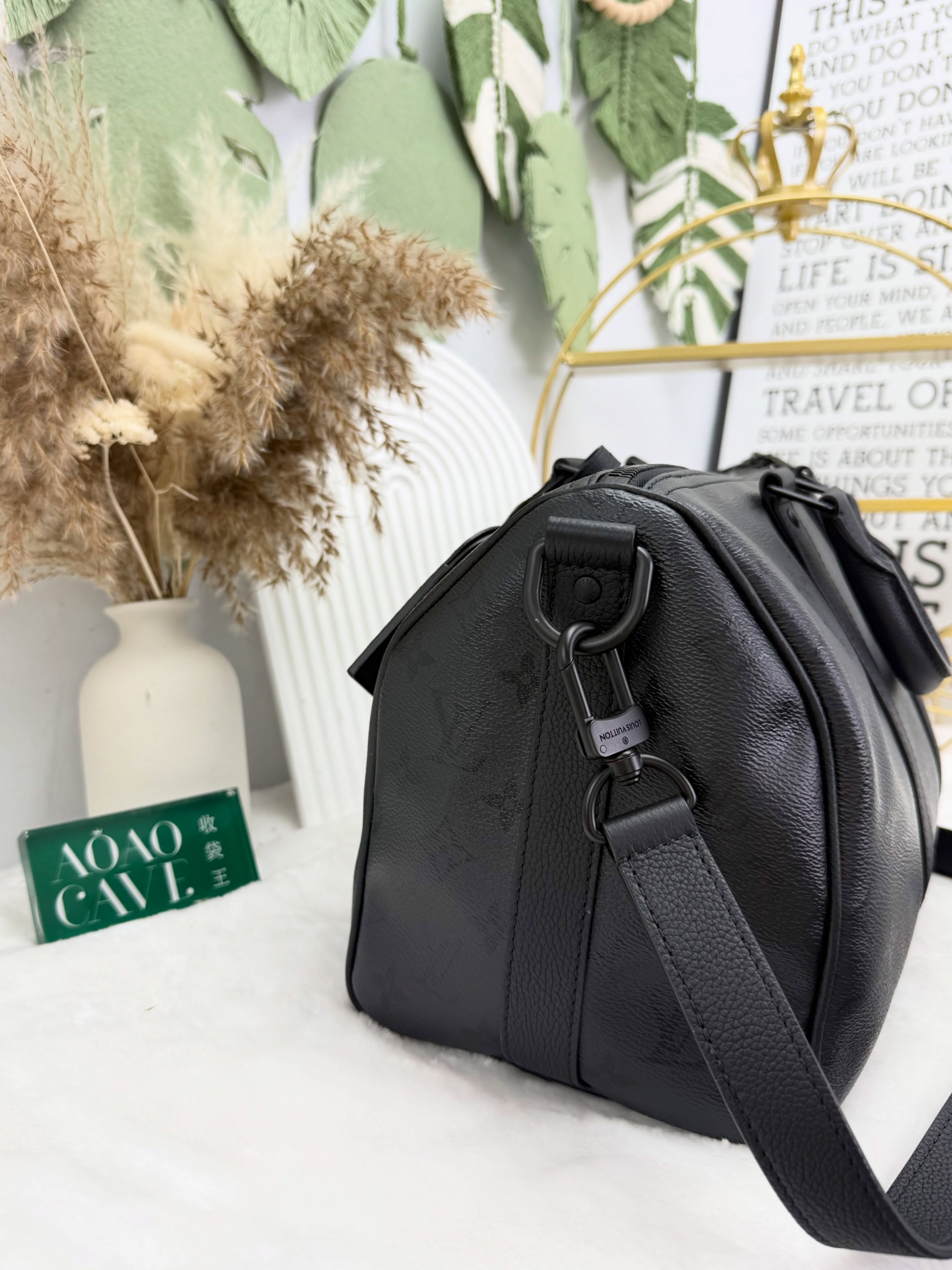 Lv👜 PRE OWNED 🛍️Keepall 35 新款黑老花 2026新款 晶片款🖤 