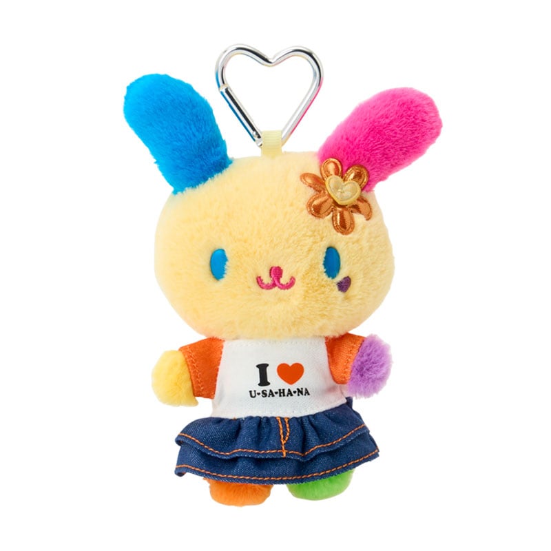 現貨｜Sanrio Usahana 彩耳兔 I LOVE SANRIO CHARACTERS系列 日版 吊飾 毛公仔 連心形扣 (90237-3)