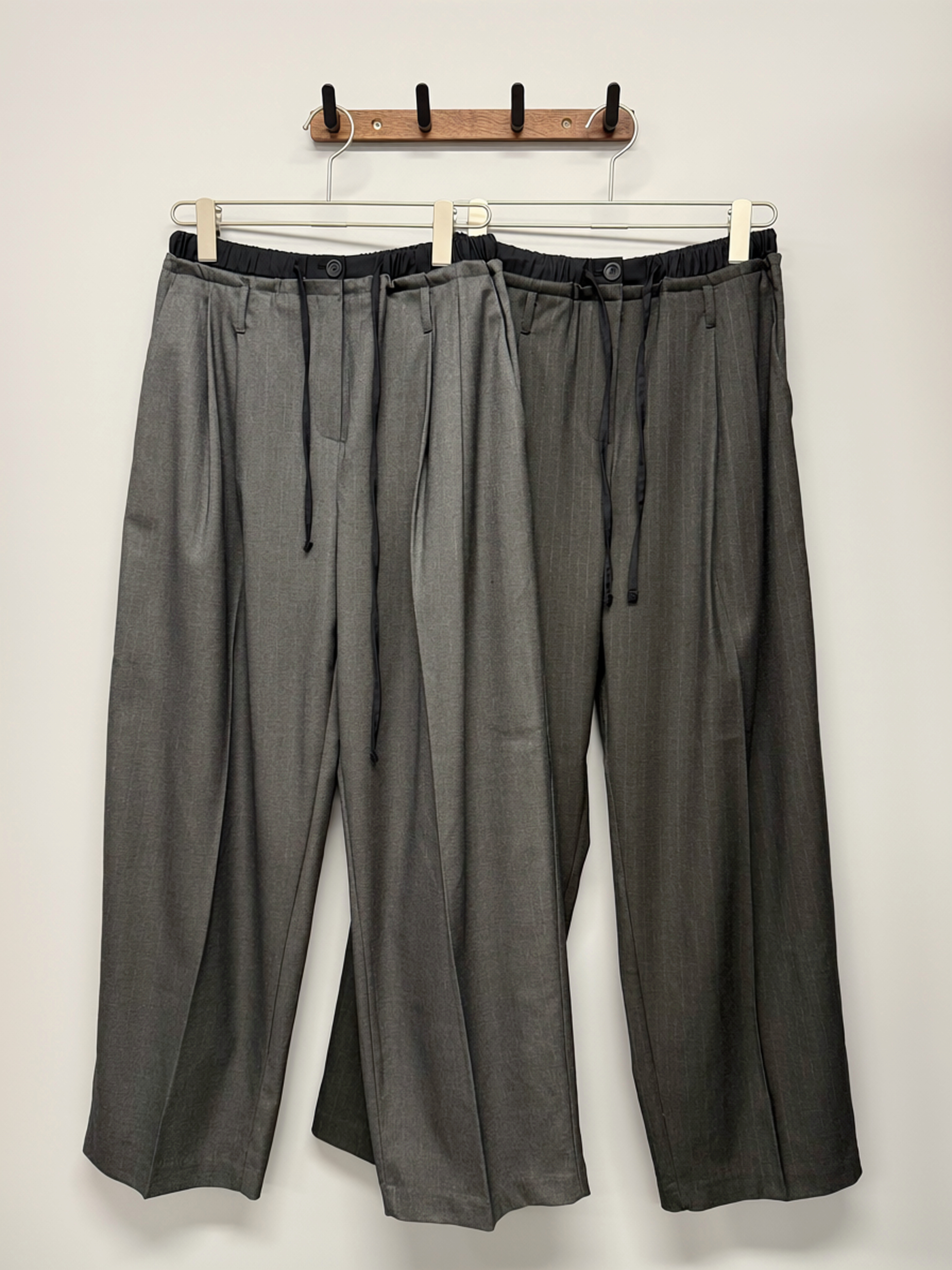 Drawstring Pleated Wide Trousers #pt84