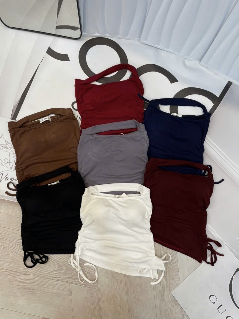 抹胸褶皺側邊抽繩