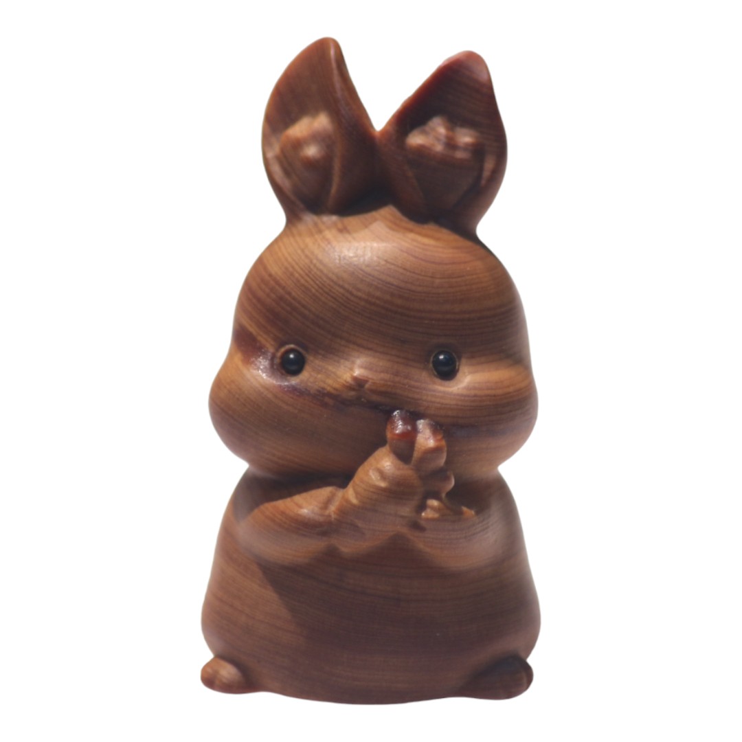 木雕兔  