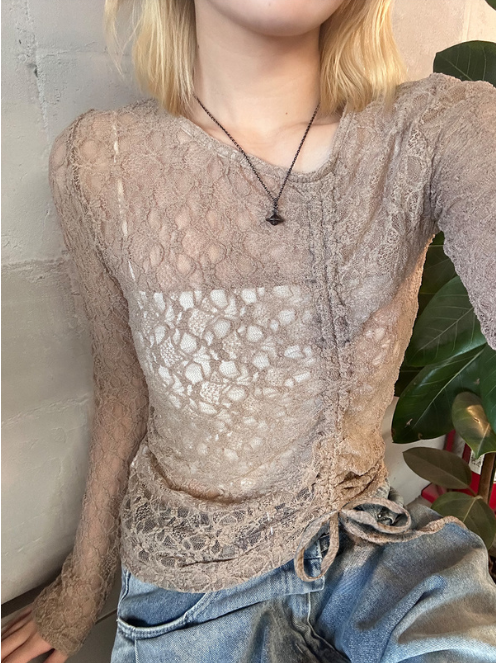 不對稱蕾絲上衣 [gn518]