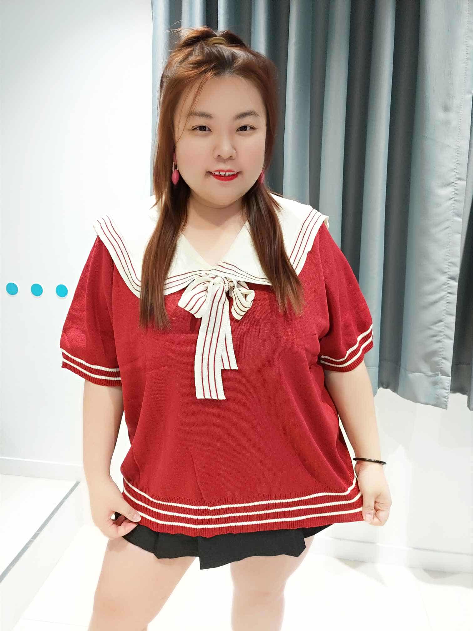 ENC05 YP06(DSA06) 学院风绑带针织上衣