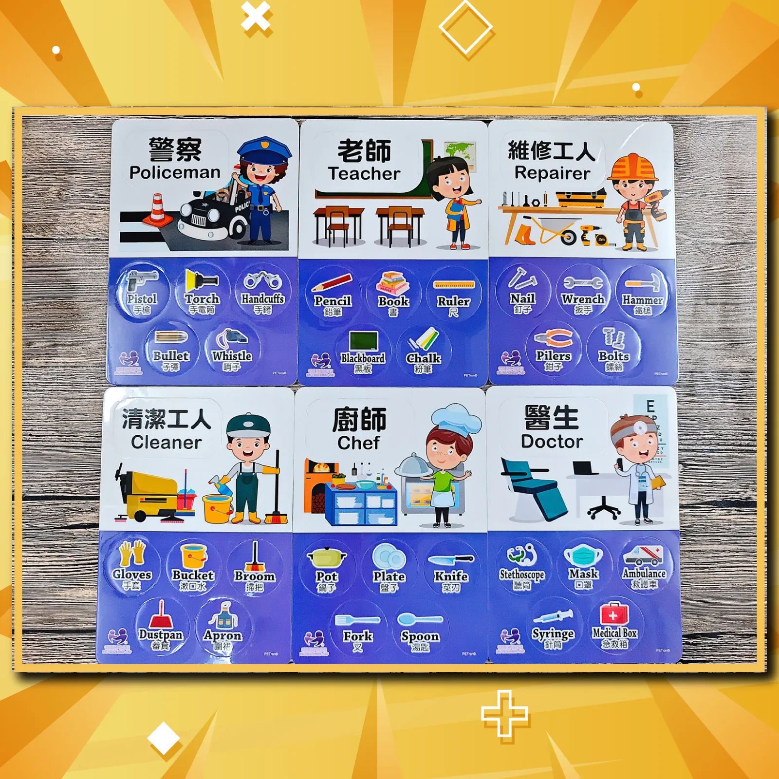 升級版職業聯想配對圖卡