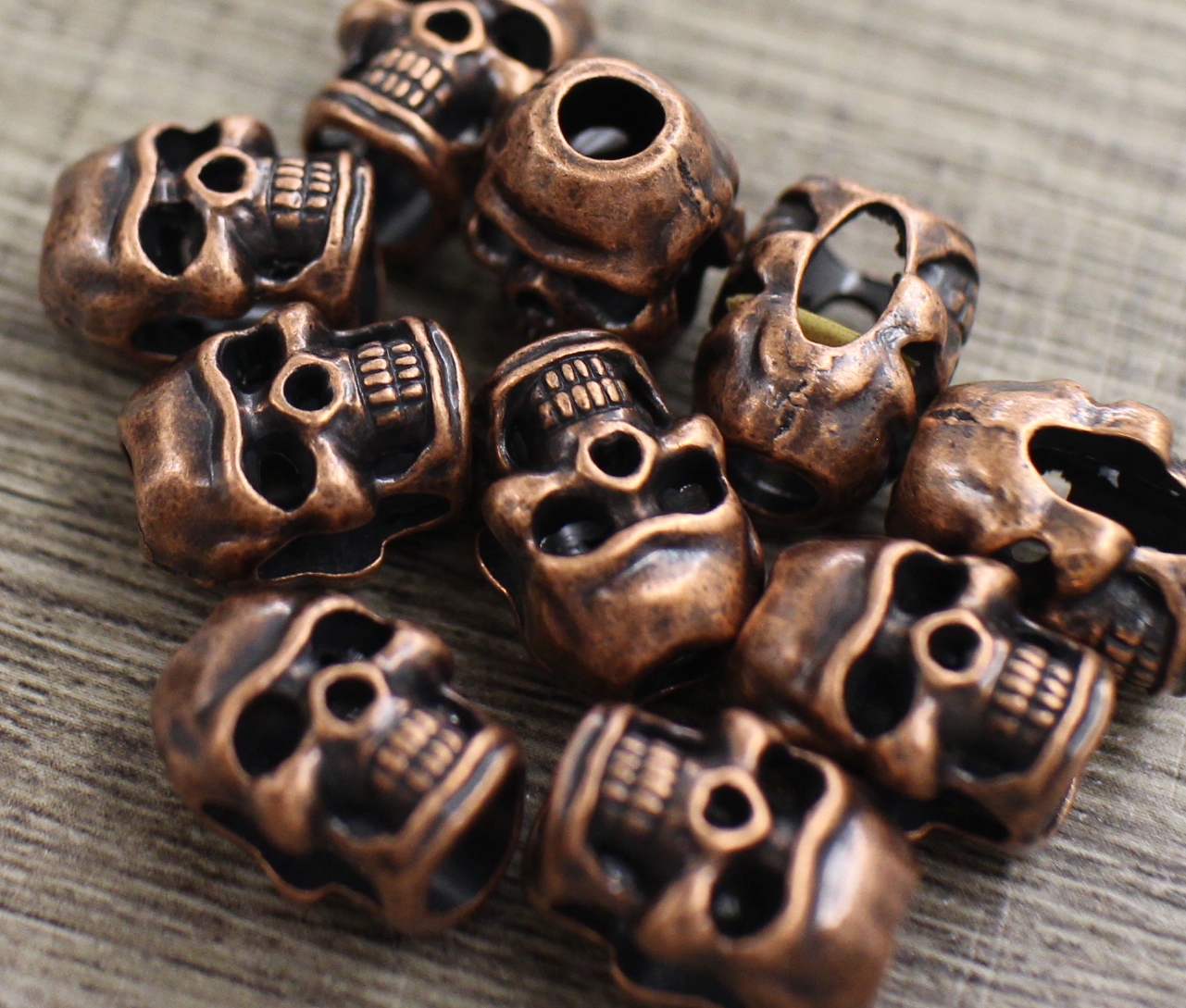 8 pcs of Antique Bronze 3D Pirate Skull Beads 12x14x20mm A1580 – VeryCharms