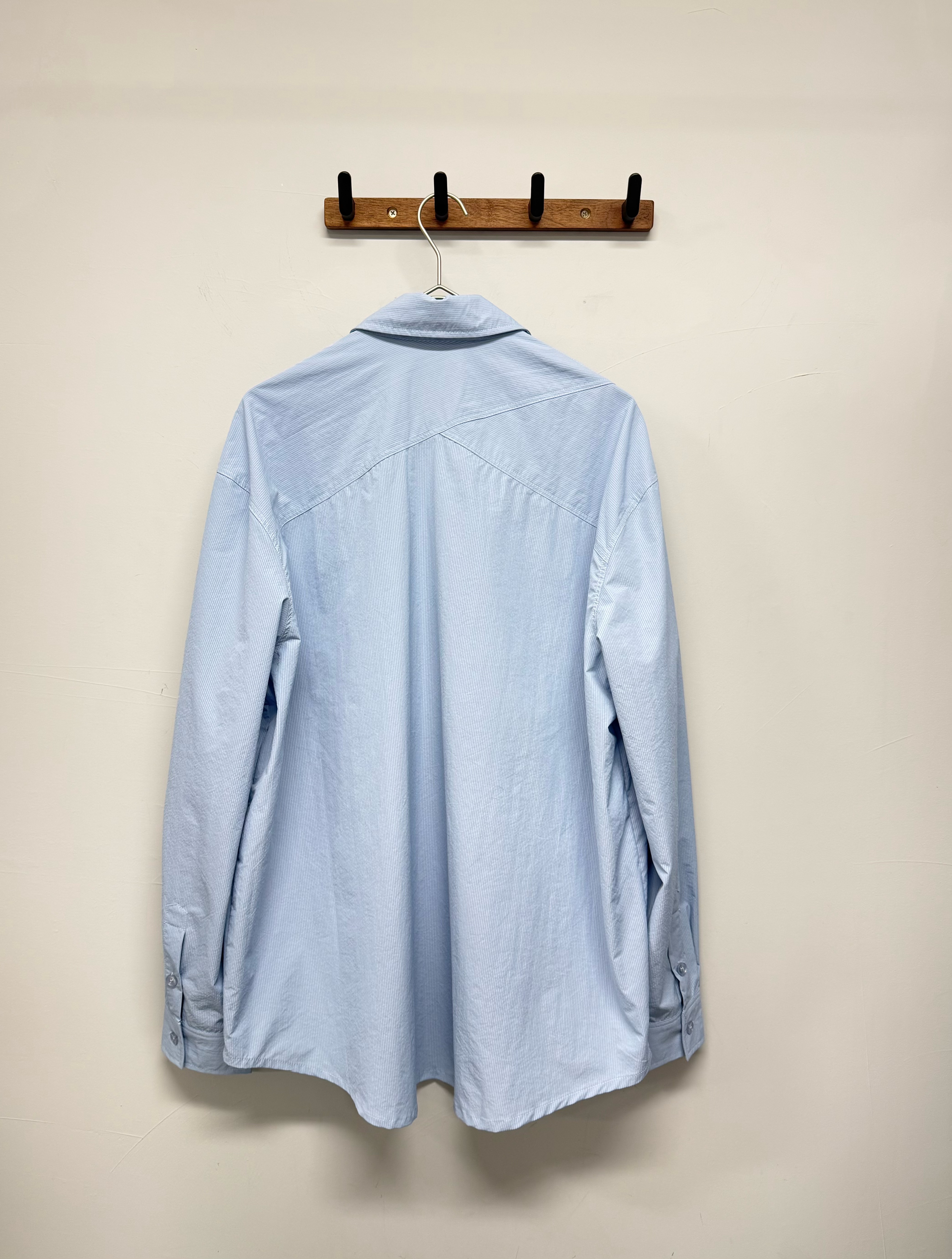 Oversized blue striped shirt #sh29