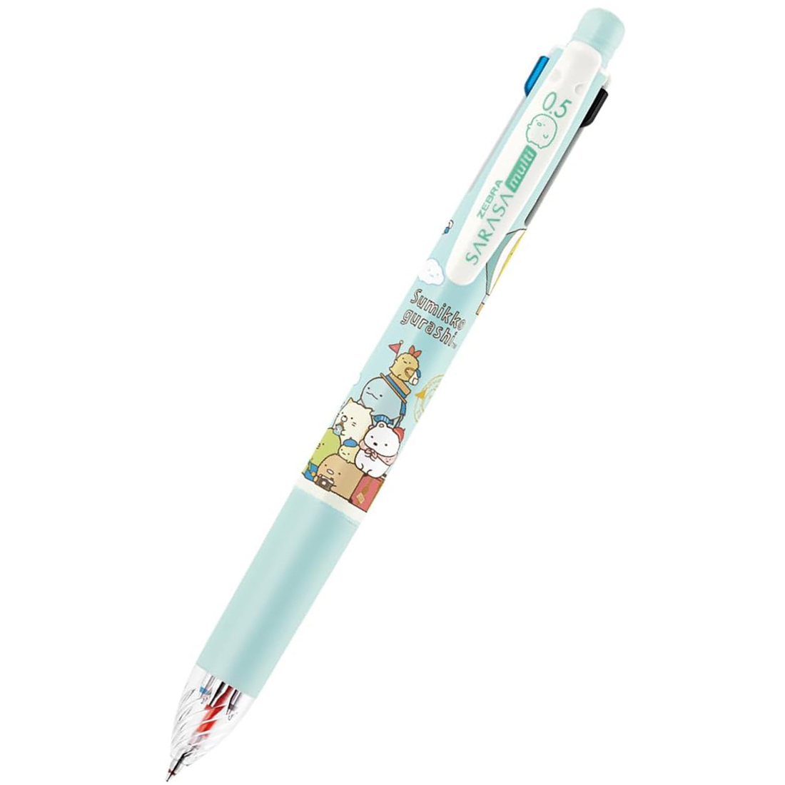 現貨｜限定 San-X 角落生物 Sumikko Gurashi 日本製 Zebra SARASA multi 4+1 多功能5用筆 4色啫喱筆+鉛芯筆 (J4SA11-SG-BG)