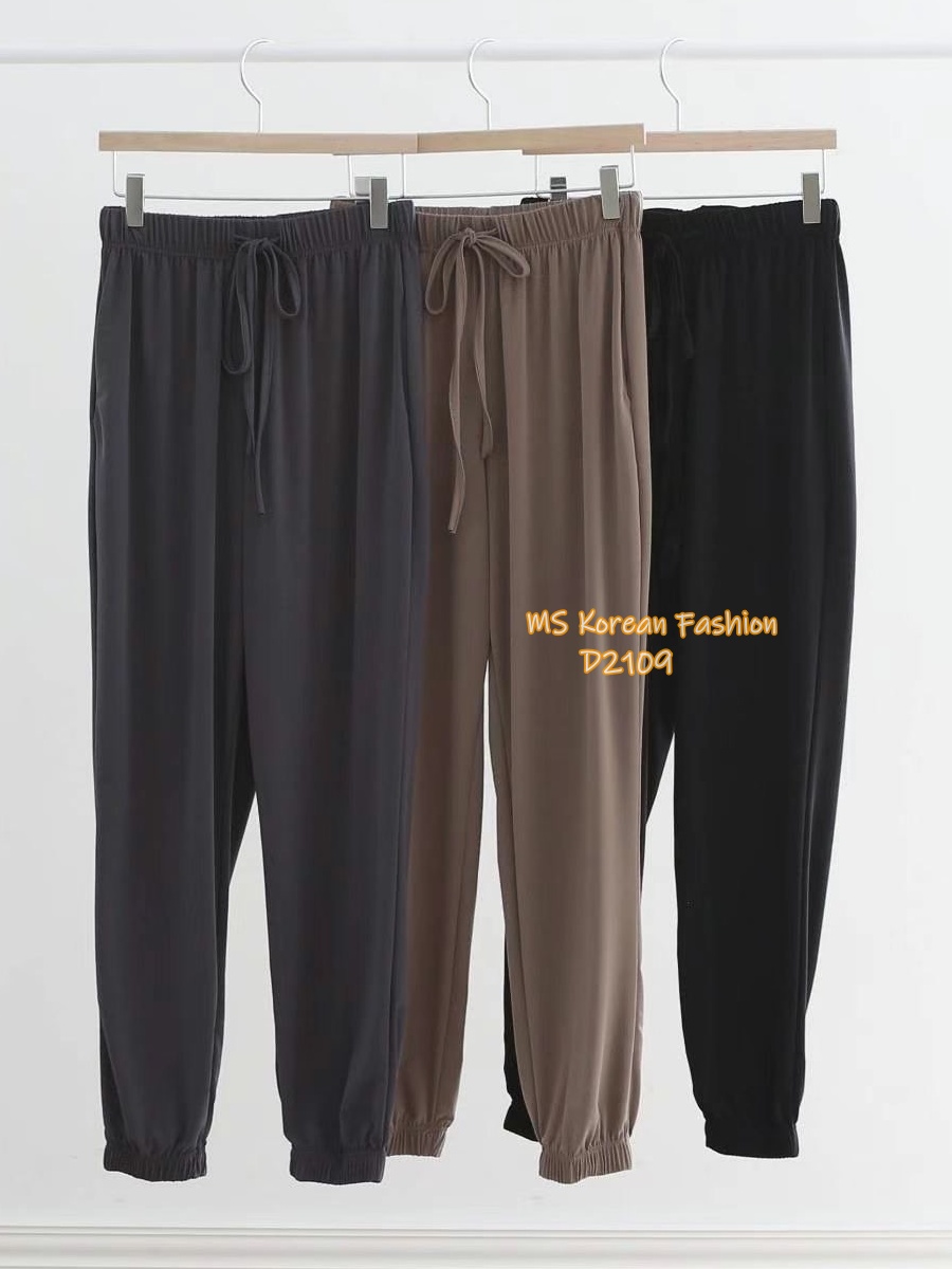 D2109 韓國🇰🇷冰涼料束腳休閒褲