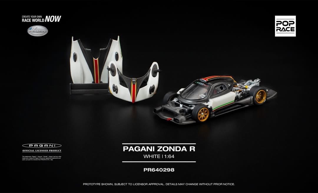 （預訂 Pre Order) POPRACE ( PR640298 ) PAGANI ZONDA R WHITE