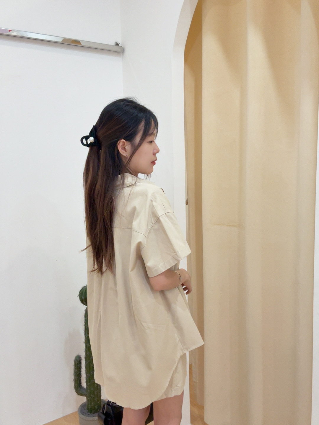 韩版休闲翻领短袖外套上衣+半身裤裙两件套 R2960