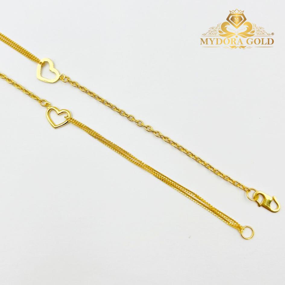 MYDORA Rantai Tangan Sauh Fesyen+ Mini Love Bingkai | Emas 916/22K