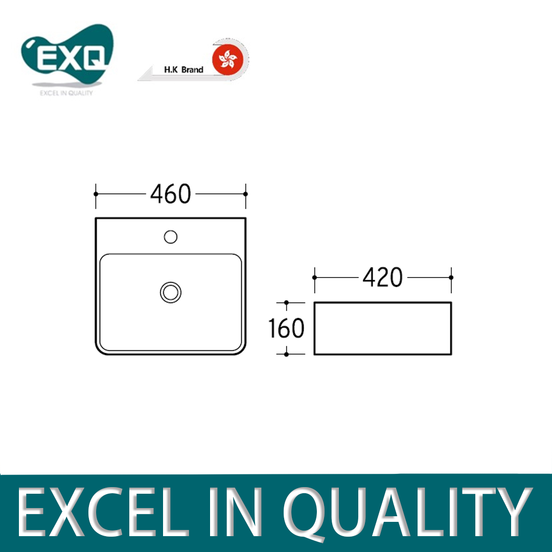 EXQ EB3338 白色台上盆