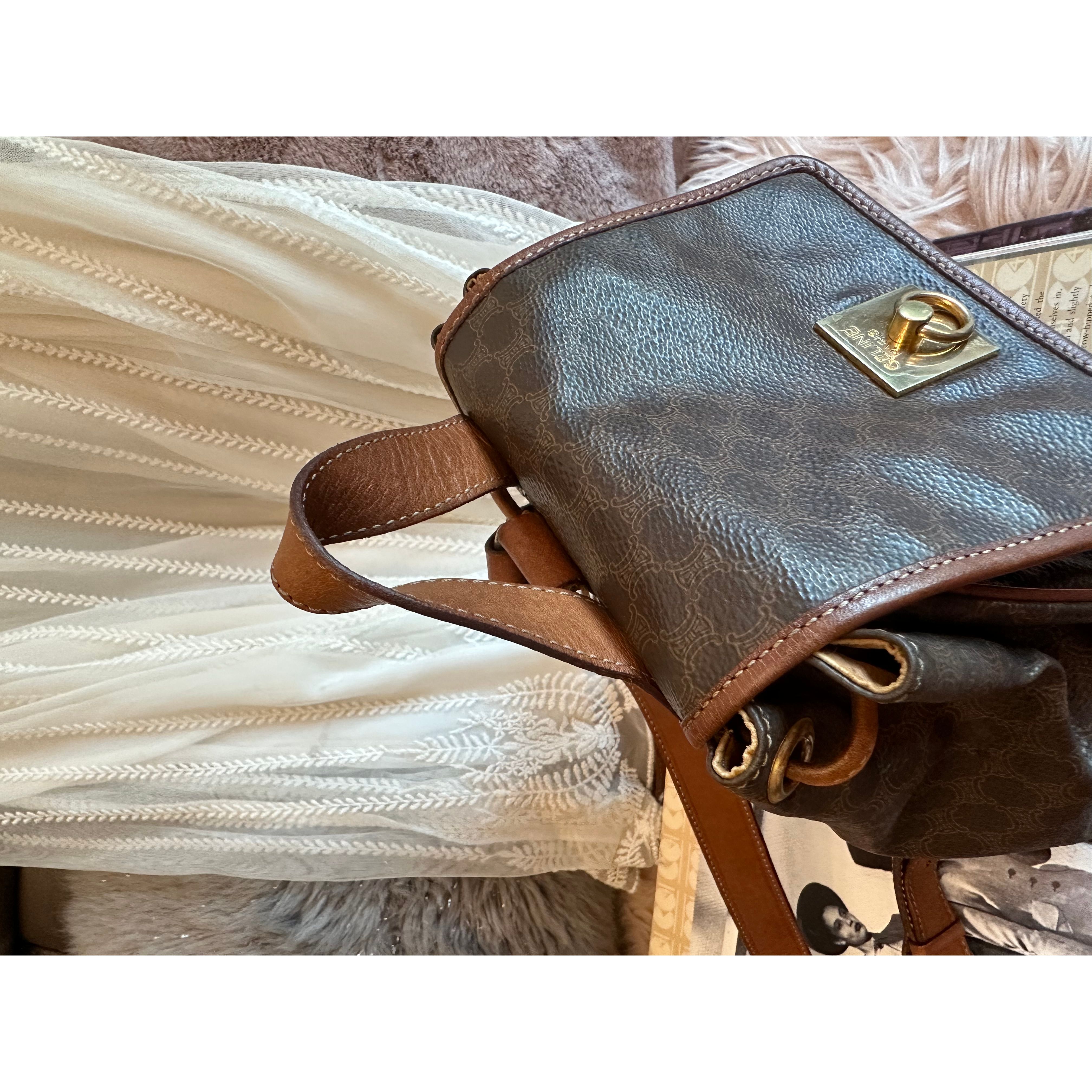 CELINE Macadam Triomphe Backpack Brown Vintage Old Celine kiefuk