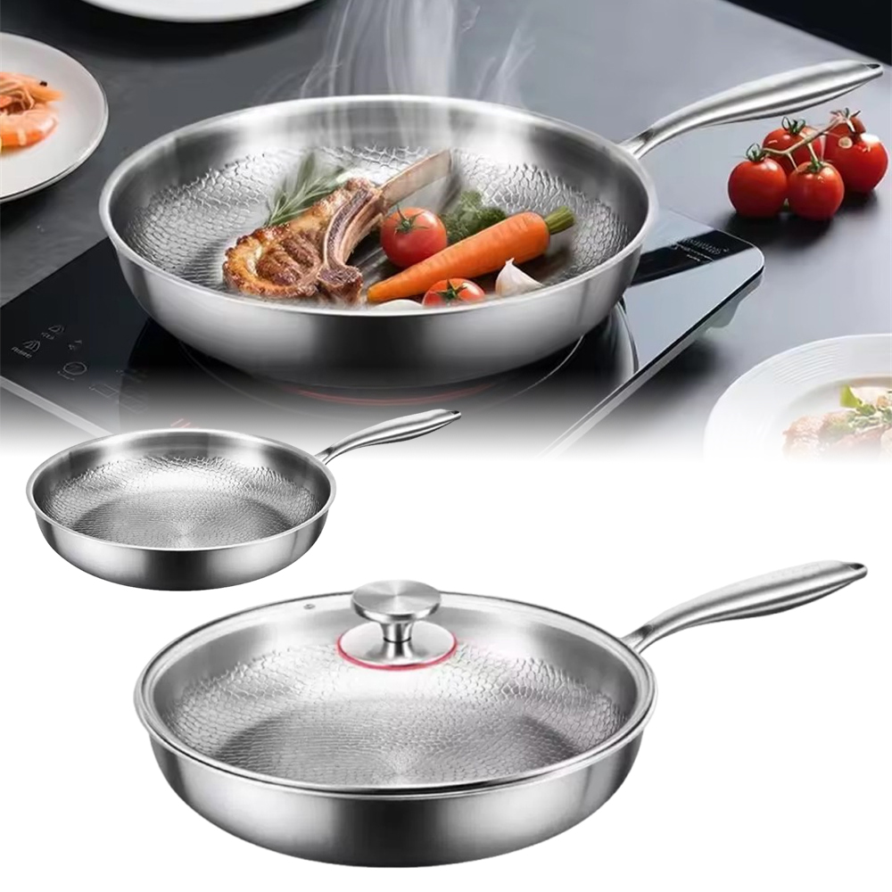 鏽鋼純鈦平底煎鍋 無涂層 30cm 無蓋 ZZ1835