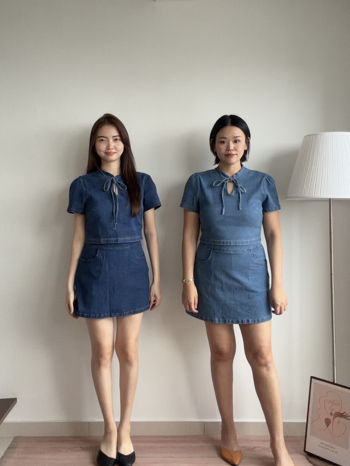 D2375 CNY Denim Matching Set - Dark Blue & Light Blue 