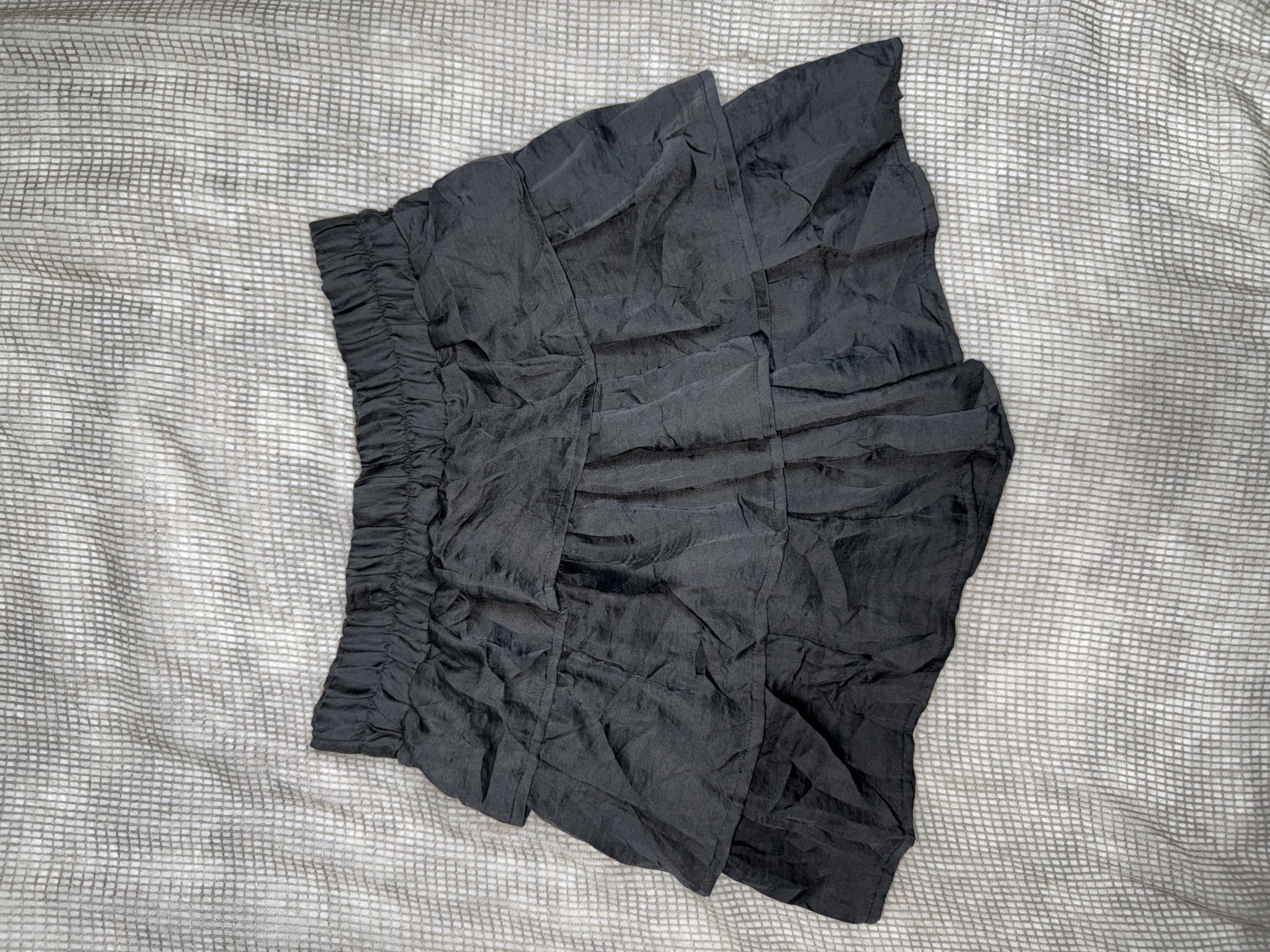 Black Ruffled Tiered Mini Skirt 