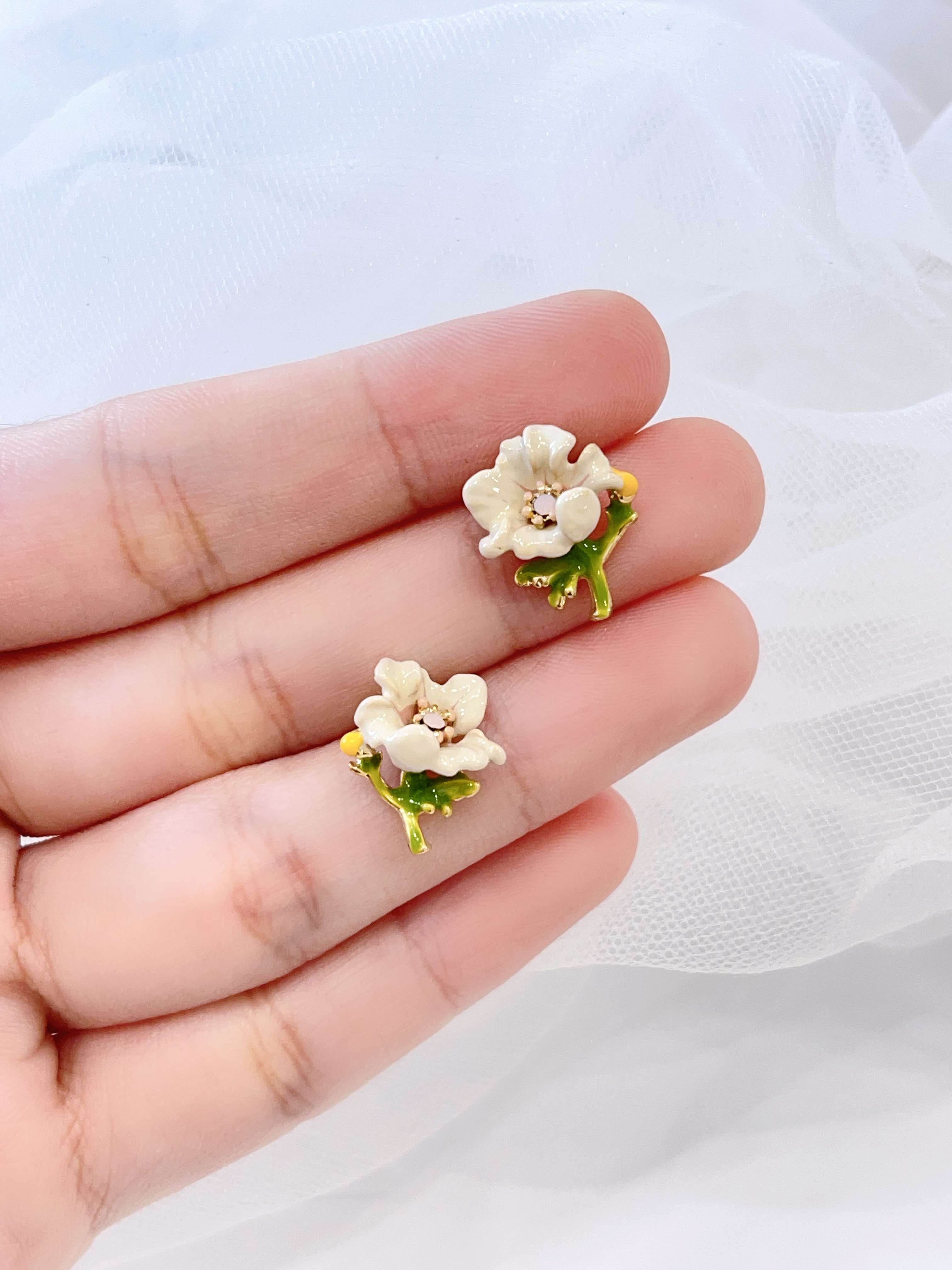 可爱立体小花元素耳环