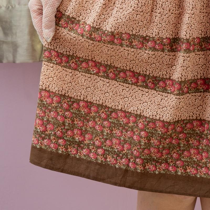 Vintage Ruffle Trimmed Floral Field Summer Day Dress (MT1840-7)
