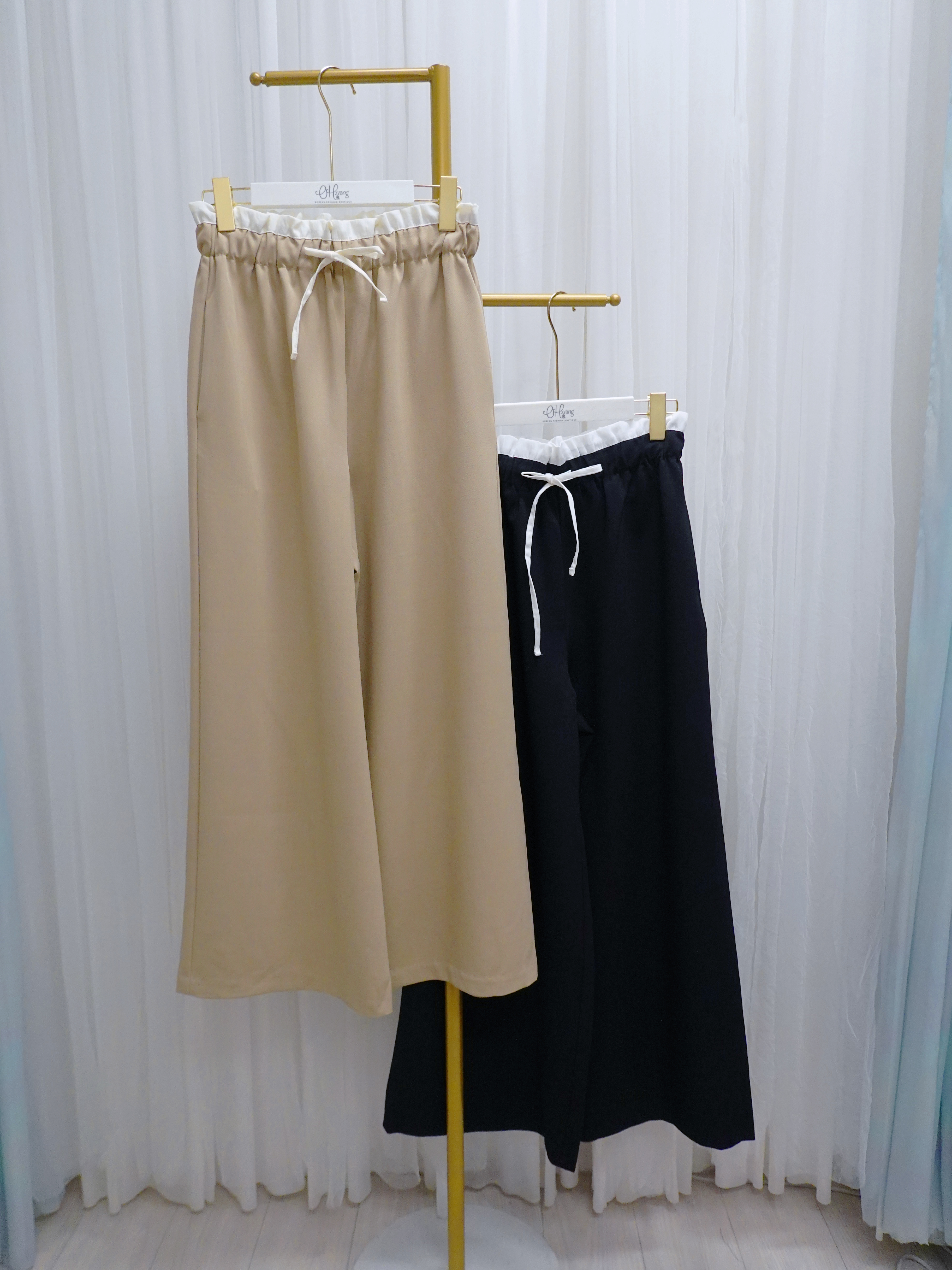 BOT02_09 撞色褲頭闊褲 (2色)