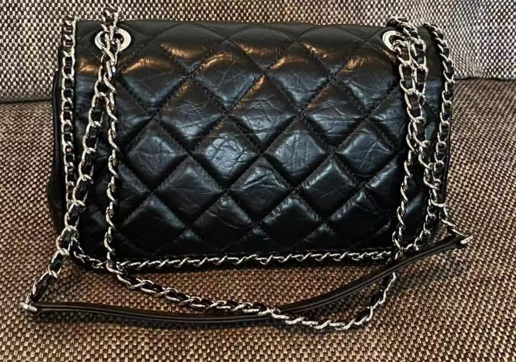 【頂級原單】Chanel Vintage系列銀色滾邊鏈條包