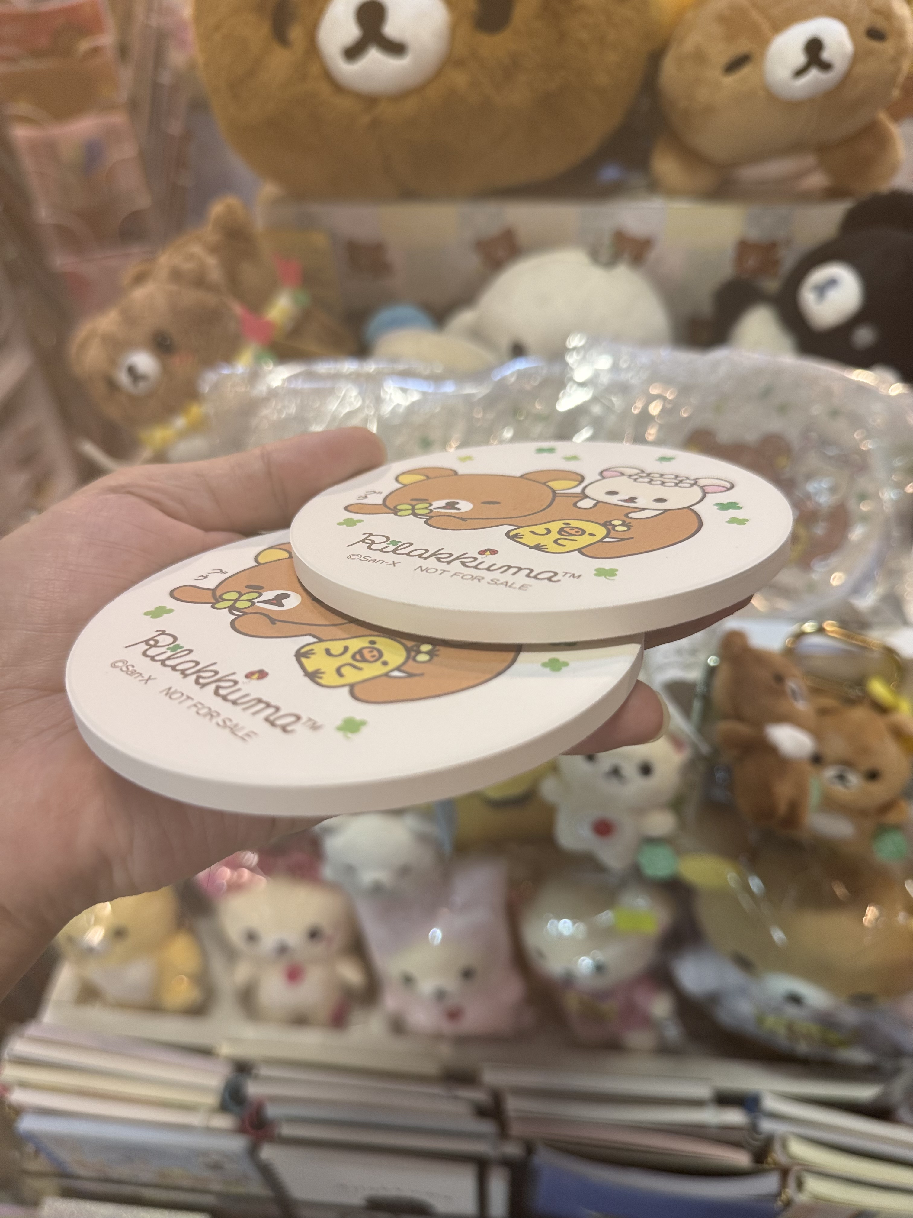 《現貨》全新日本專店限定Rilakkuma四葉草系列杯墊