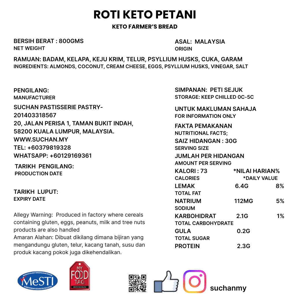 Keto Farmer's Bread - Pre Order 3 Days Advance