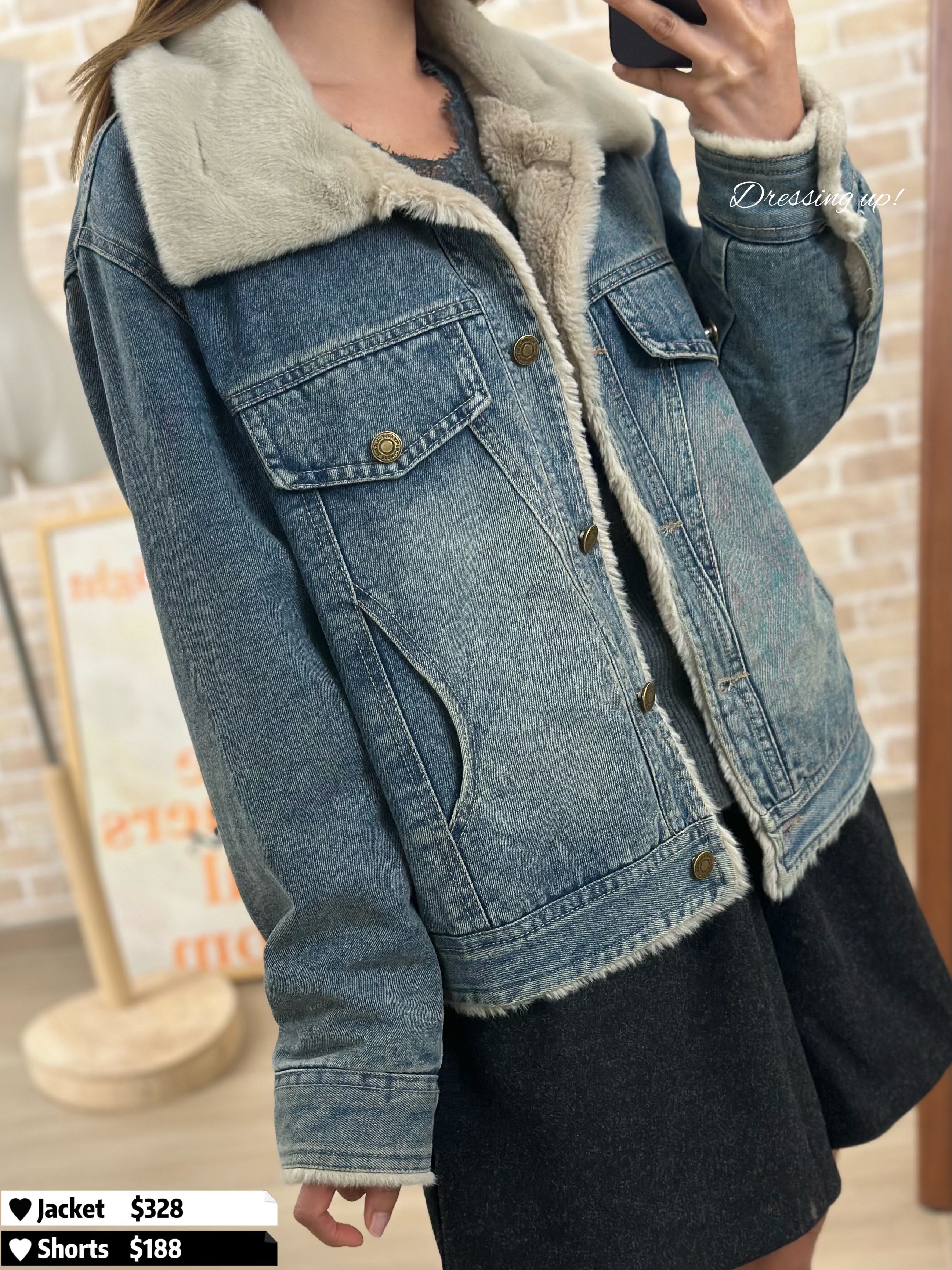 極暖丹寧｜毛毛里牛仔褸