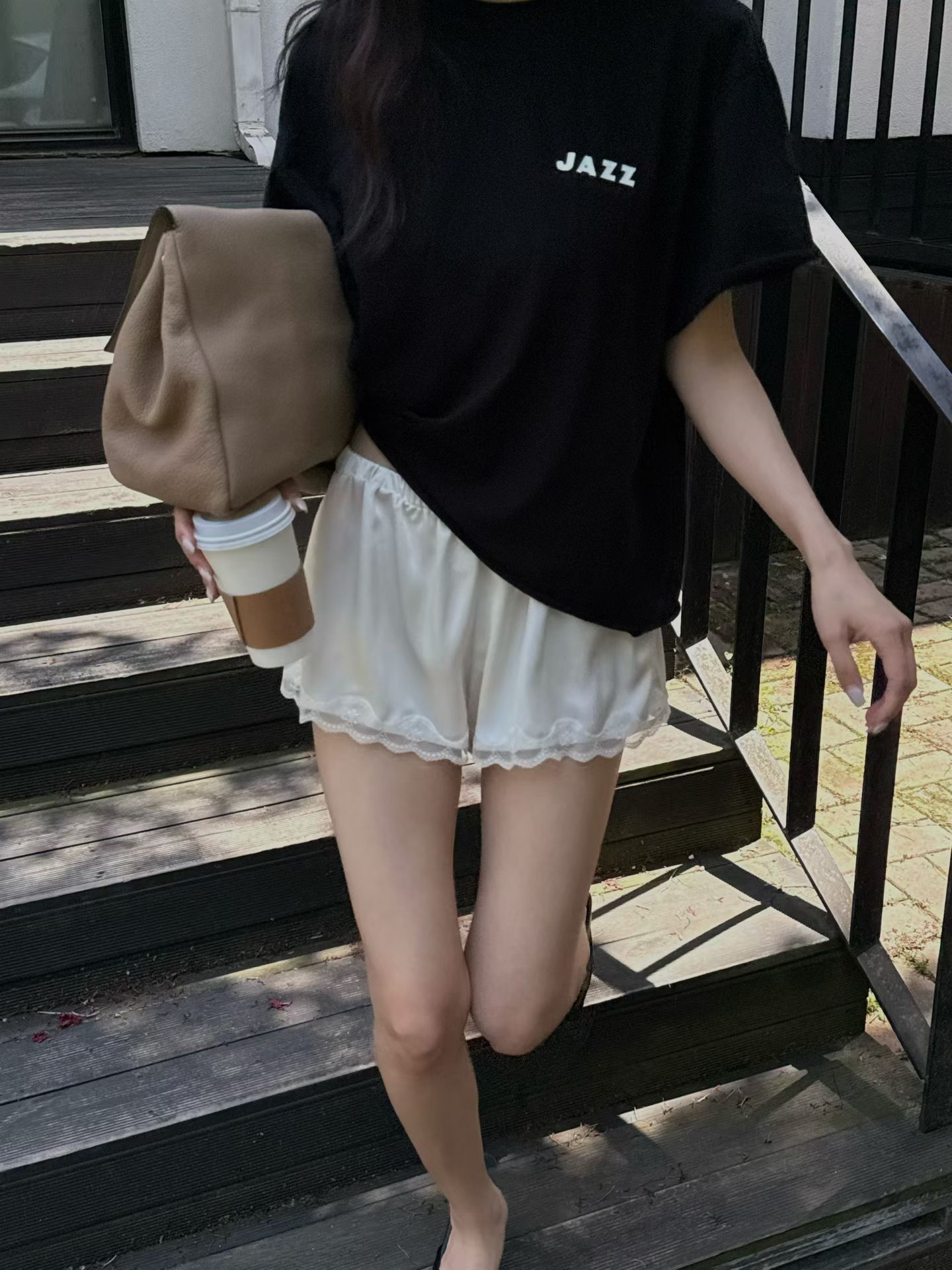 LACE-TRIM LOUNGE SHORTS