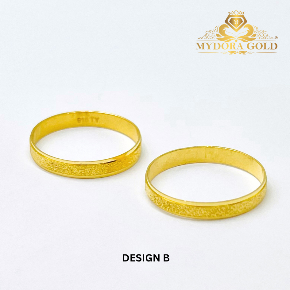 MYDORA Cincin Belah Rotan Pasir | EMAS 916/22K