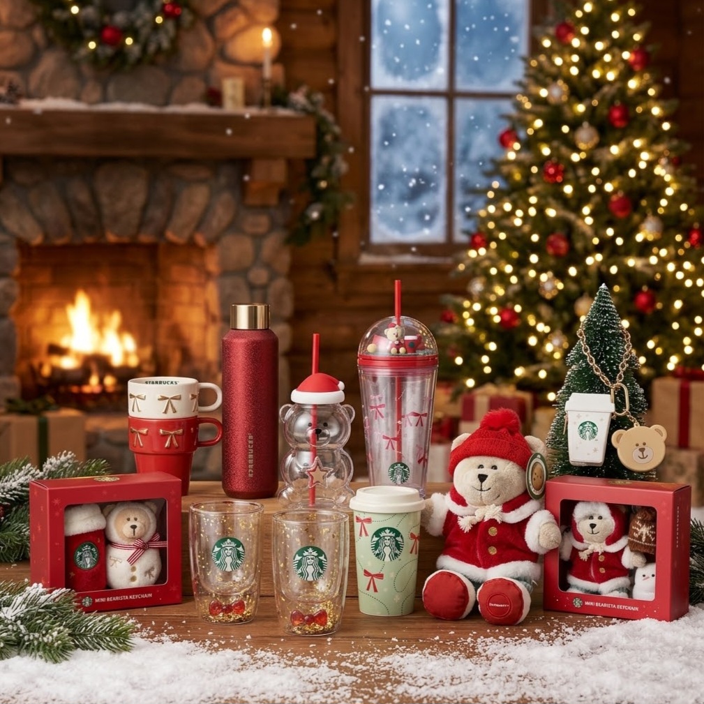 《日本 🇯🇵 STARBUCKS Colors of Holiday 聖誕系列》Bearista 雪人&咖啡杯毛絨掛飾套裝