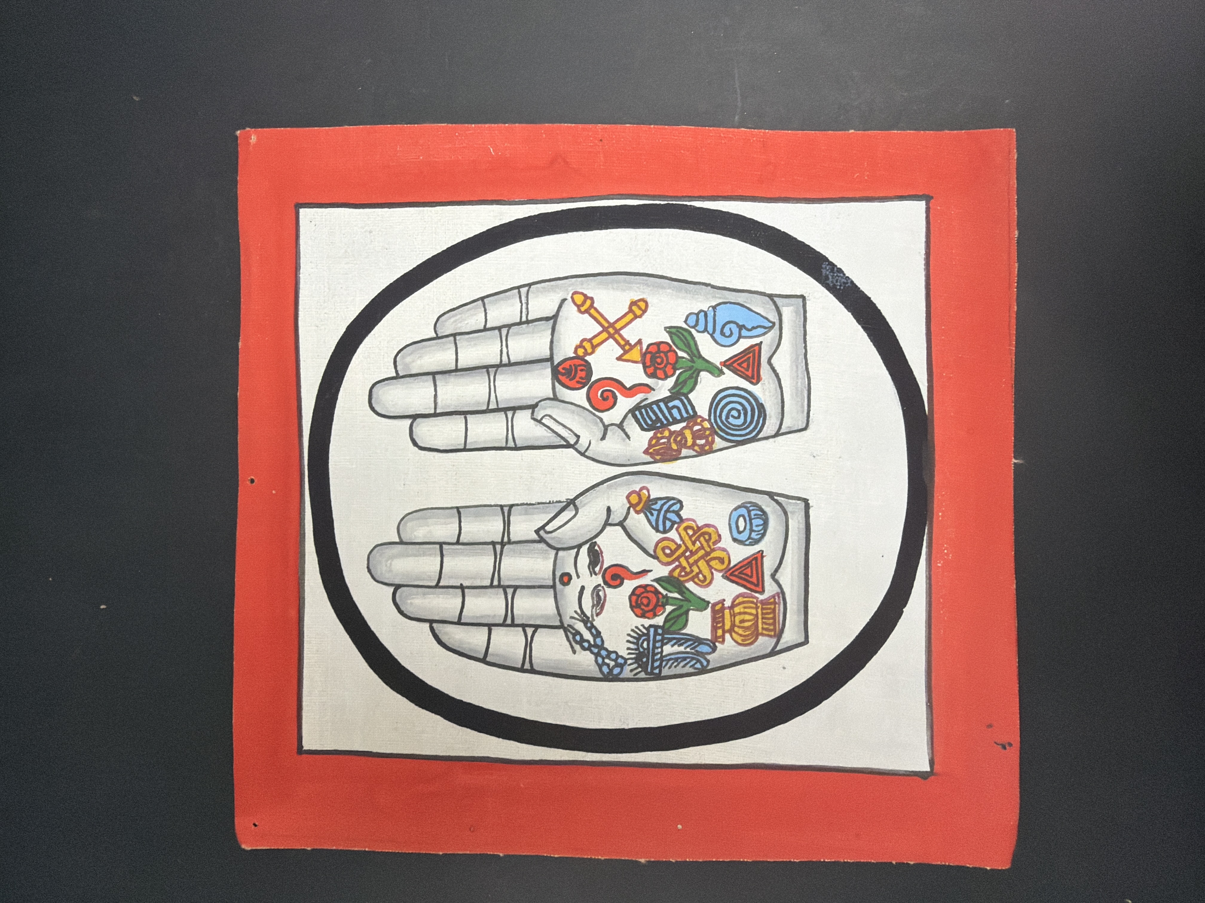 #1 尼泊爾細唐卡（佛手）已加持大約12*12cm