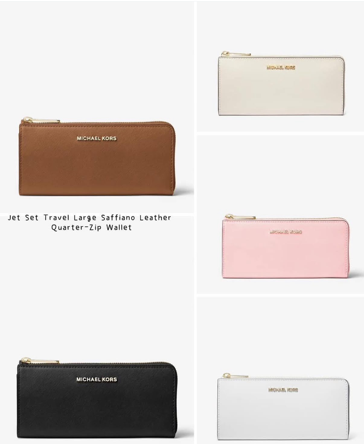 加拿大直送預購  Michael Kors金字防刮皮革 拉鍊式薄長夾 MK金屬LOGO