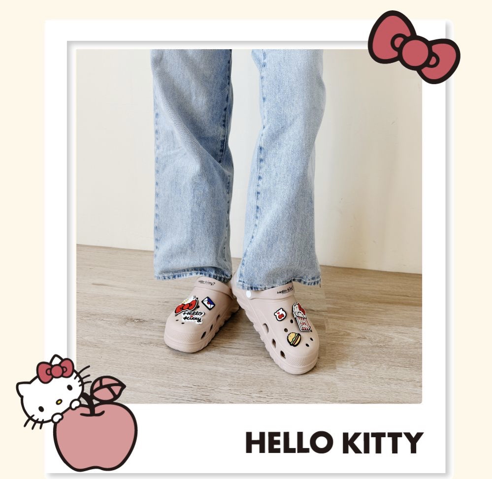 （約8月頭到貨）🇹🇼台灣直送🇹🇼 Sanrio 特別版超可愛鞋扣厚底洞洞拖鞋 💕
