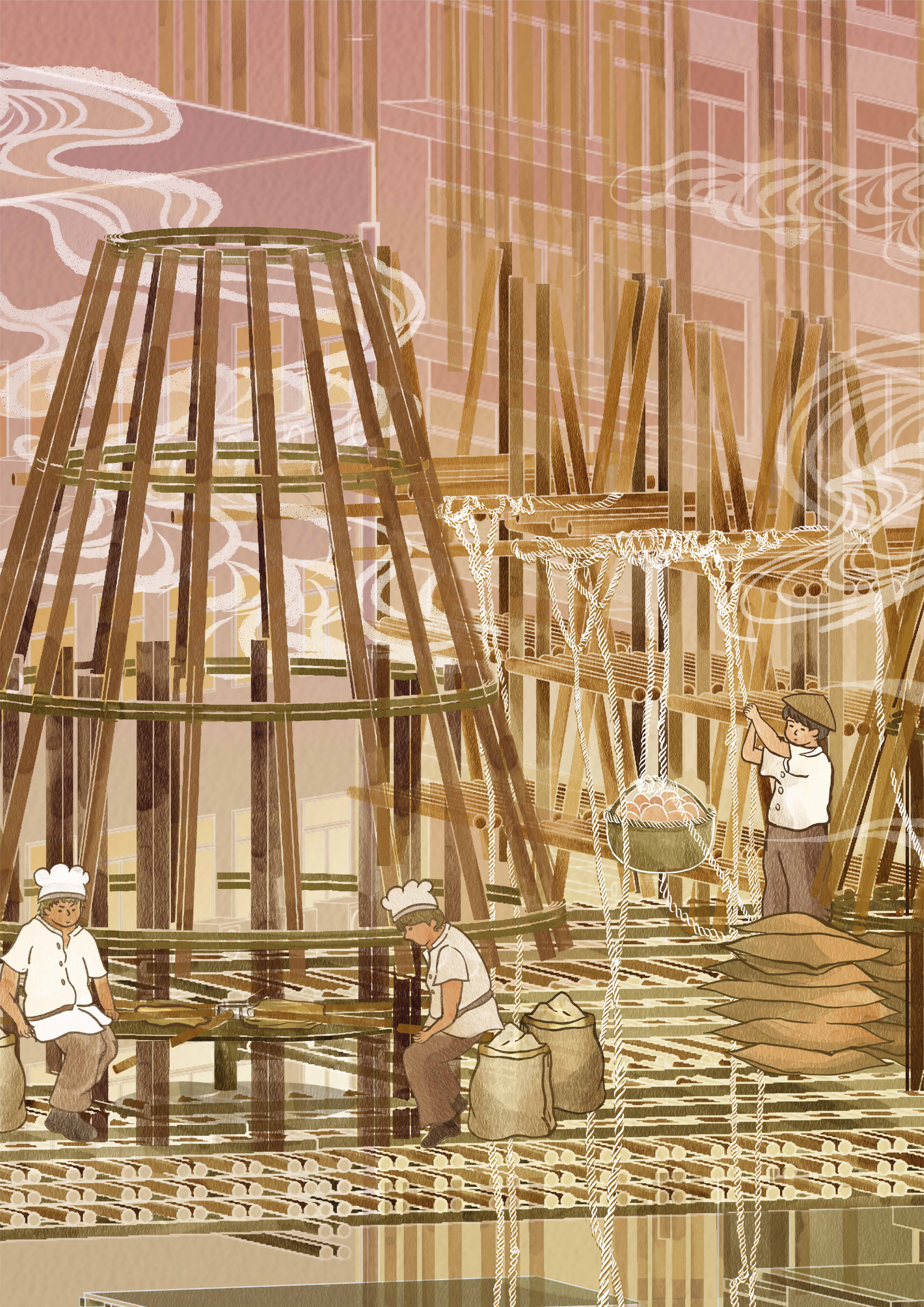 [LIMITED EDITION] Wincy Kung - 40x50 ART PRINT Bamboo See-Saw Wonton Noodles